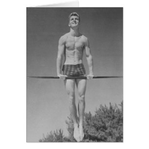 Carte vintage de gymnaste