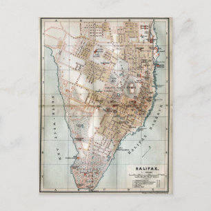 Carte vintage de Halifax Nouvelle-Écosse (1890)