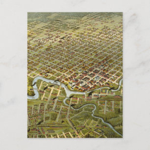 Carte vintage de Houston Texas (1891)