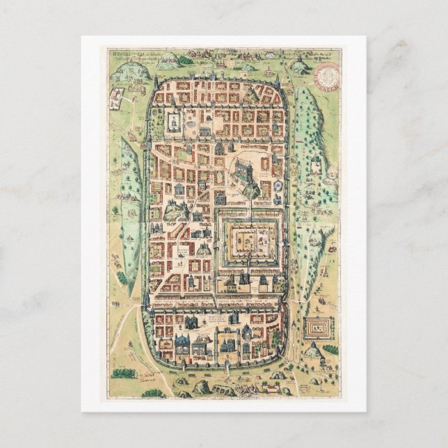 Carte vintage de Jérusalem Carte postale (Devant)