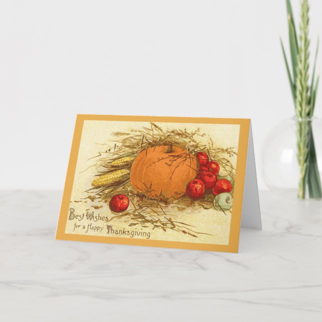 Carte vintage de jour de thanksgiving (Devant)