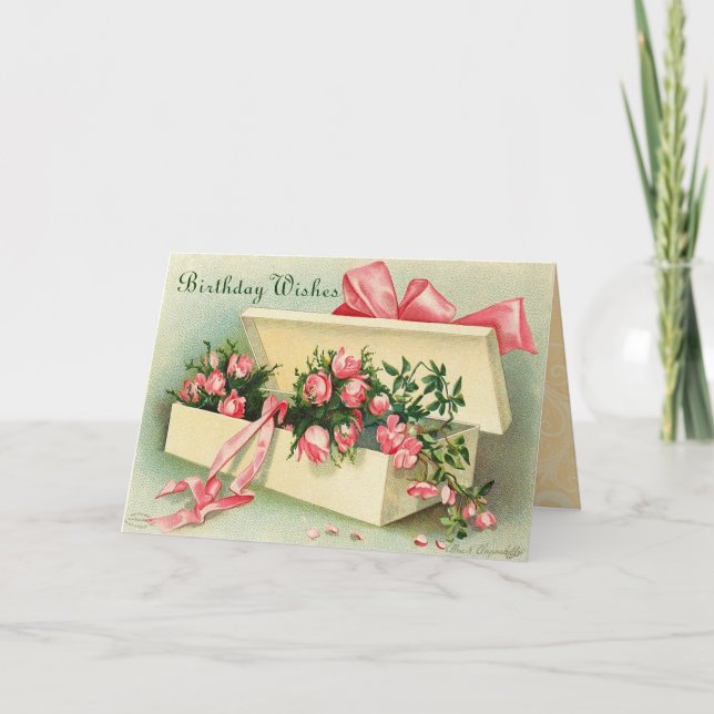 Carte vintage de joyeux anniversaire (Devant)