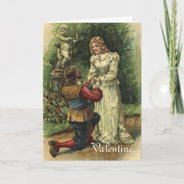 Carte vintage de joyeux Valentines (Devant)