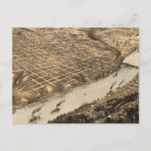Carte vintage de Kansas City (1869)
