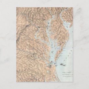 Carte vintage de la baie de Chesapeake (1861)