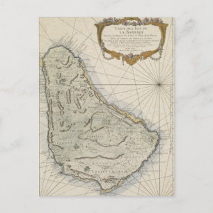 Carte vintage de la Barbade (1758)