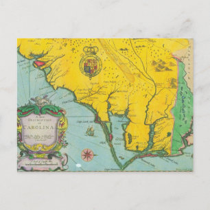 Carte vintage de la côte de Caroline