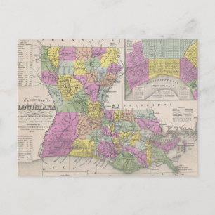 Carte vintage de la Louisiane (1853)