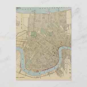 Carte vintage de la Nouvelle-Orléans (1919)