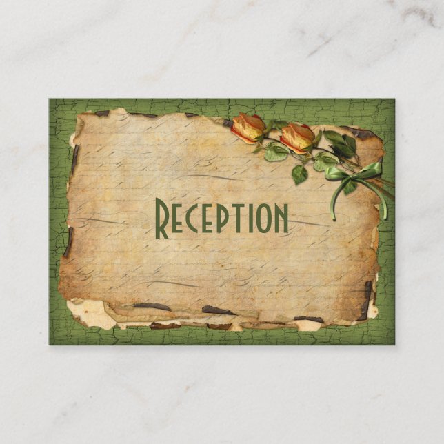 Carte vintage de la réception - Vert (Devant)