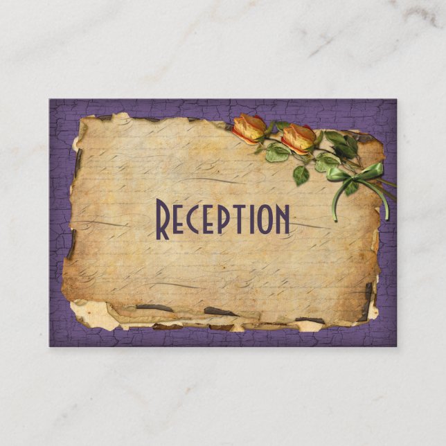 Carte vintage de la réception - Violet (Devant)