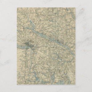 Carte vintage de la région de Richmond Virginia (1
