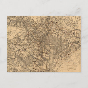 Carte vintage de la région de Washington DC (1865)