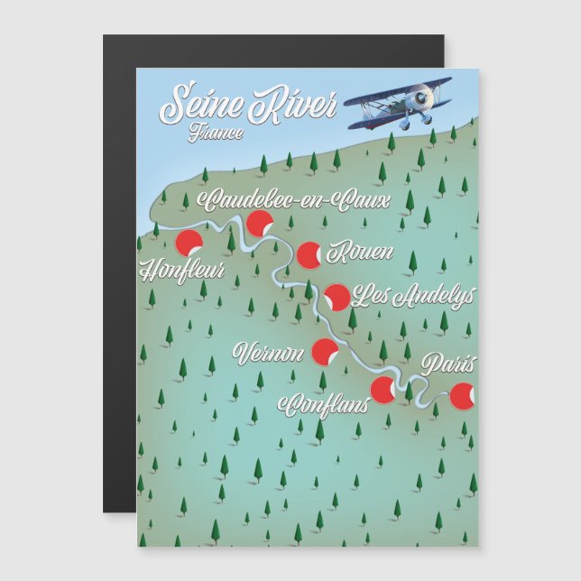 Carte vintage de la Seine (Devant / Derrière)