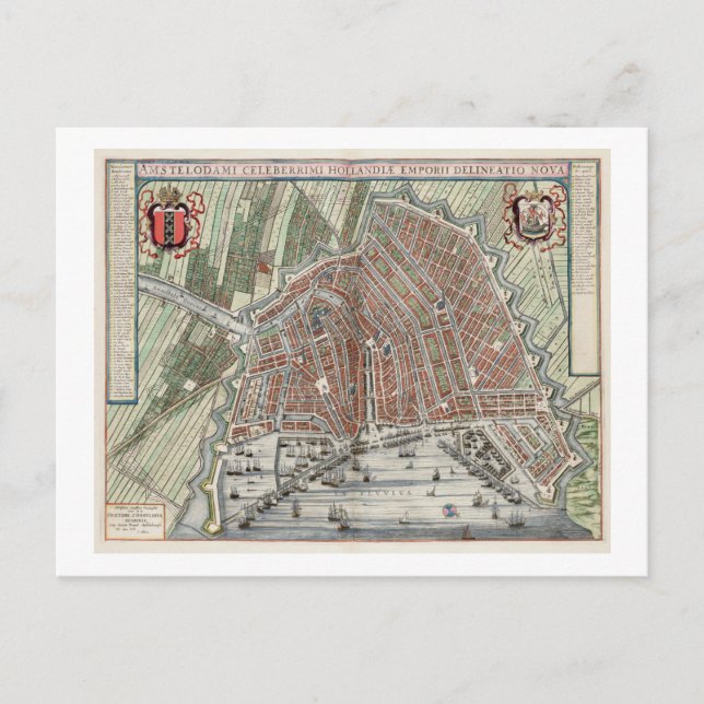 Carte vintage de la ville d'Amsterdam (Devant)