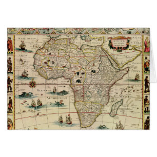 Carte vintage de l'Afrique de 1660's par Willem