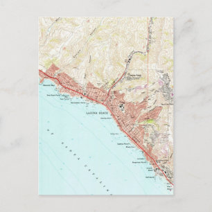 Carte vintage de Laguna Beach California (1965)