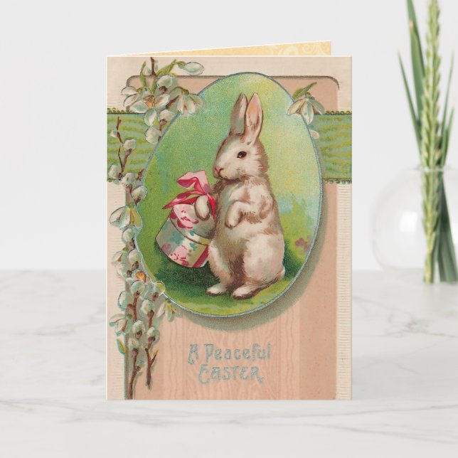 Carte vintage de lapin de Pâques (Devant)
