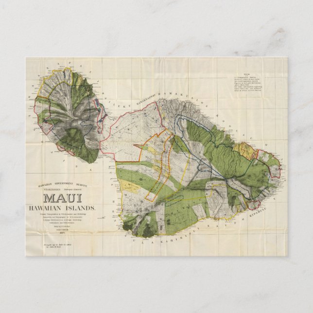 Carte vintage de l'île de Maui (1906) (Devant)