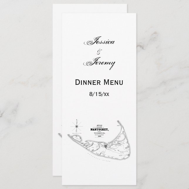 Carte Vintage de l'île Nantucket (Devant / Derrière)