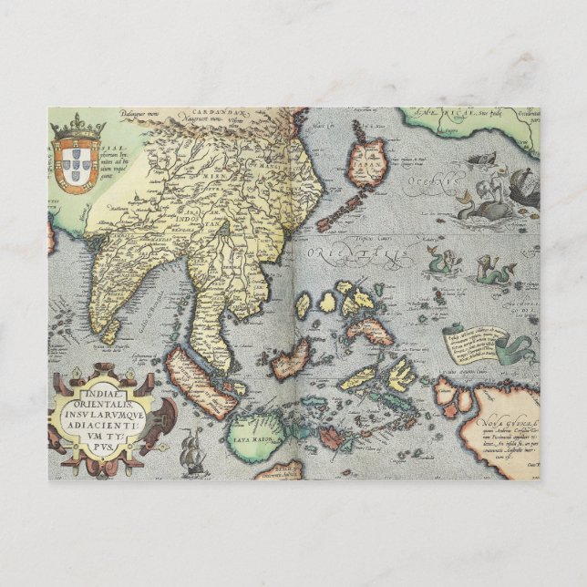 Carte vintage de l'Inde | 1592 (Devant)