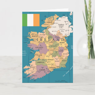 Carte vintage de l'Irlande