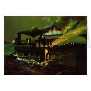Carte vintage de locomotives du chemin de fer rr