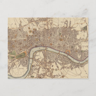 Carte vintage de Londres Angleterre (1807)
