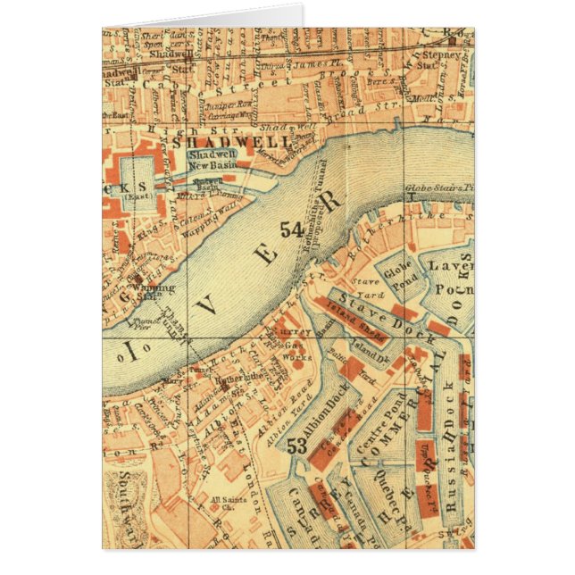 Carte Vintage de Londres Thames (Devant)