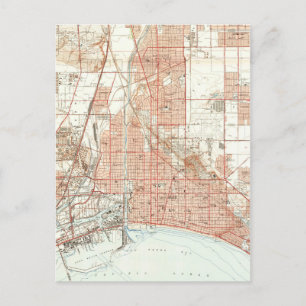 Carte vintage de Long Beach California (1949)