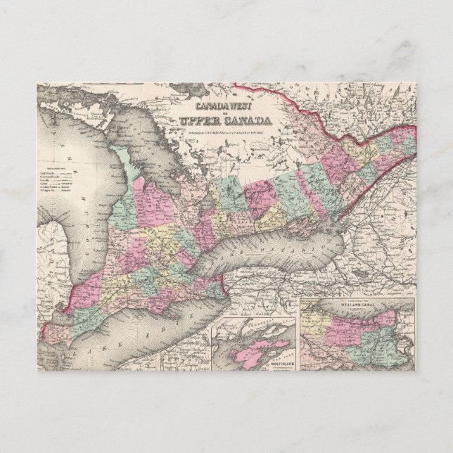 Carte vintage de l'Ontario (1857) (Devant)