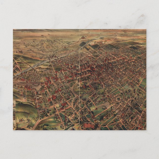 Carte vintage de Los Angeles (1891) (Devant)