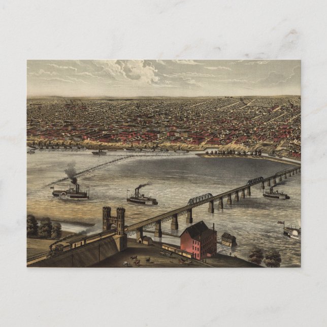 Carte vintage de Louisville (1876) (Devant)