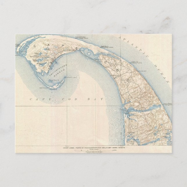 Carte vintage de Lower Cape Cod (Devant)