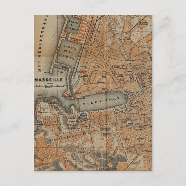 Carte vintage de Marseille France (1914) (Devant)