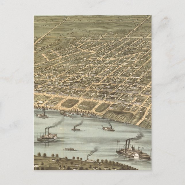 Carte vintage de Memphis Tennessee (1870) (Devant)