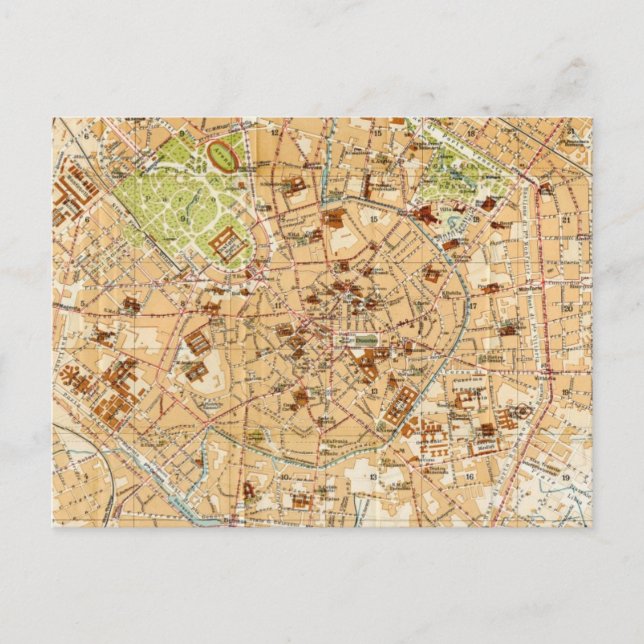 Carte vintage de Milan Italie (1914) (Devant)