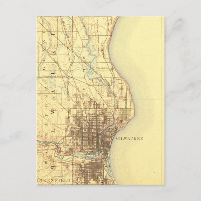 Carte Vintage de Milwaukee (Devant)