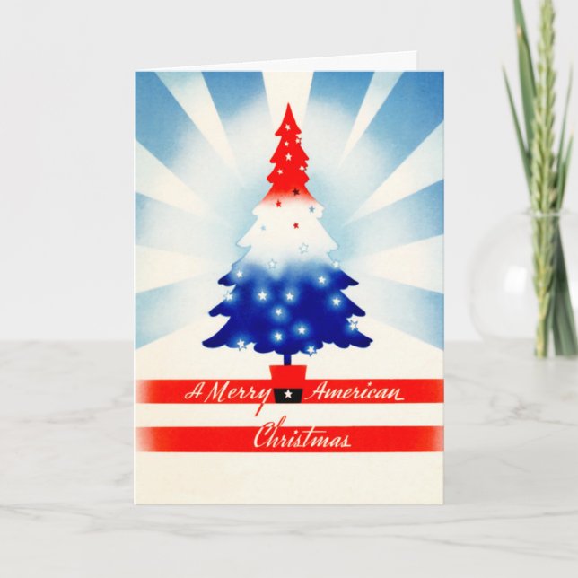 Carte Vintage de Noël américaine (Devant)