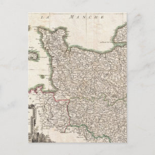 Carte vintage de Normandie (1771)