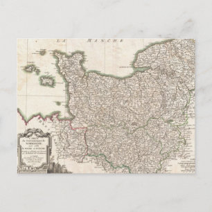 Carte vintage de Normandie (1771)