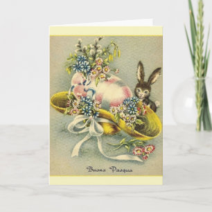 Carte vintage de Pâques Buona Pasqua