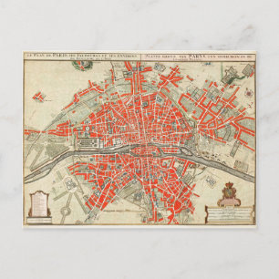 Carte vintage de Paris France (1721-1774)