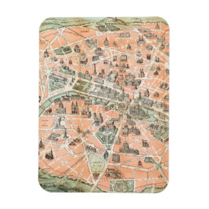 Carte Vintage de Paris Magnet flexible