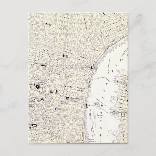 Carte vintage de Philadelphie (1885) (Devant)