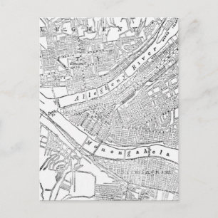 Carte vintage de Pittsburgh (1885)