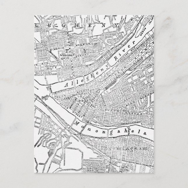 Carte vintage de Pittsburgh (1885) (Devant)