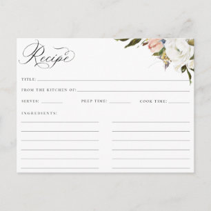 Carte vintage de recette végétale florale