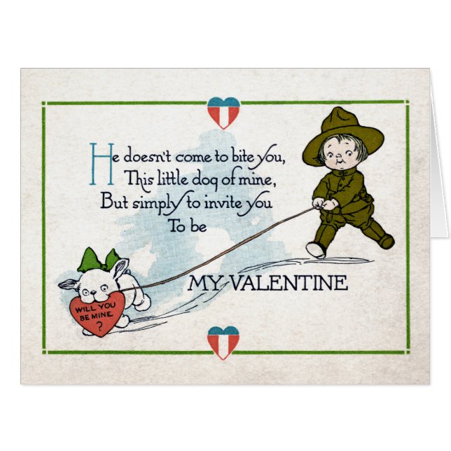 CARTE VINTAGE DE SAINT-VALENTIN (Devant horizontal)