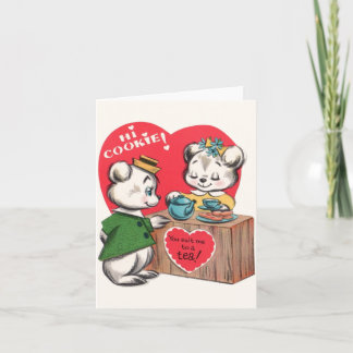 Carte vintage de Saint-Valentin de biscuit et de